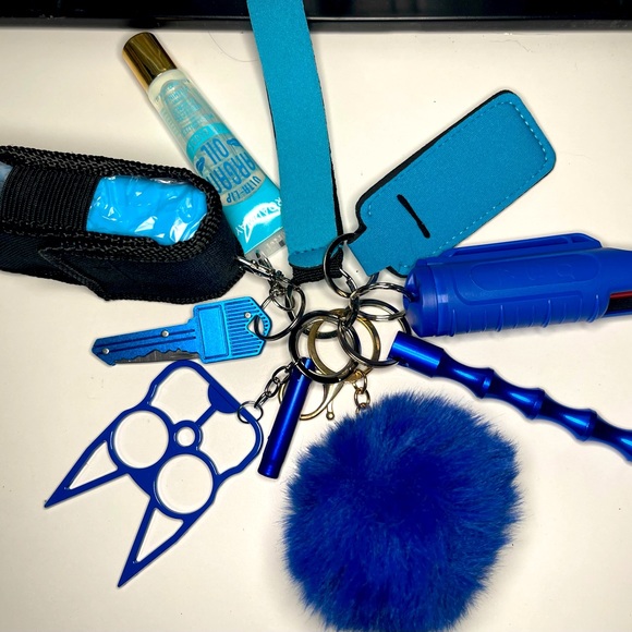 Solid blue self defense keychain - Picture 2 of 4